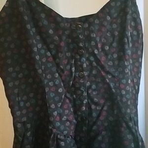 Heart and key button skater dress with pockets